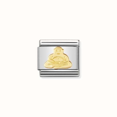 Nomination COMPOSABLE Classic RELIGIOUS In Stainless Steel And 18k Gold Buddha 030105/06