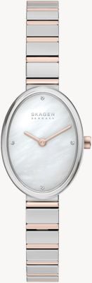 Skagen Anita Oval Quartz (20mm) Mother-of-Pearl Dial / Two-Tone Stainless Steel Bracelet SKW3184