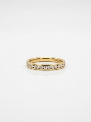 0.33ct Natural Diamond 9ct Yellow Gold Channel Set Ring HET100023