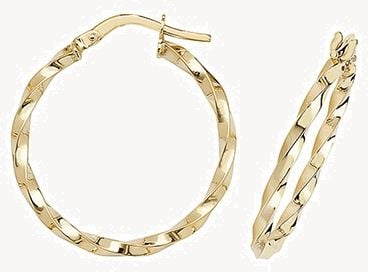 Treasure House 9k Yellow Gold Hoop Earrings 20 mm ER1008-20
