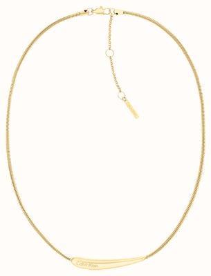 Calvin Klein Women's Elongated Drops Necklace Gold Tone Stainless Steel 35000339