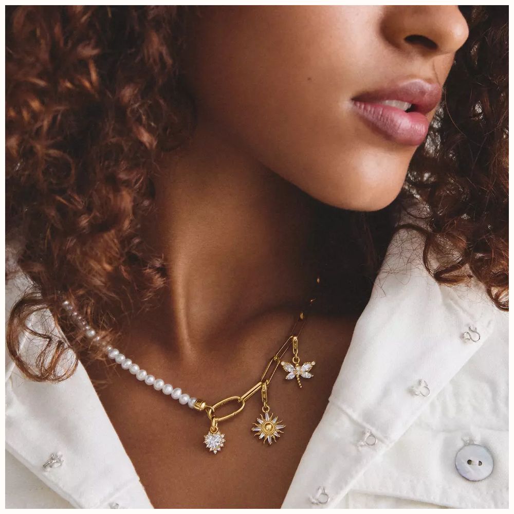 Thomas Sabo Gold-Tone Dragonfly Charm with white zirconia 1872-M01-14 - alternate view 4