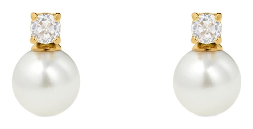 D.LOUISE YBE-07 Bridal Pearl Gold Plated Earrings Jewellery