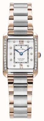 Jacques Du Manoir Emily Two-Hand Crystal (19mm) White Dial / Two-Tone Stainless Steel Bracelet JWL05504