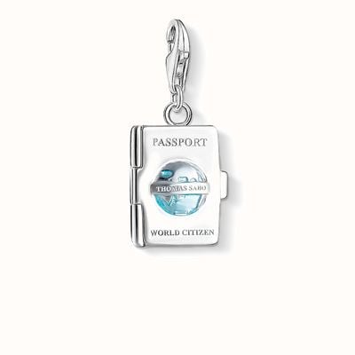 Thomas Sabo Passport Charm Turquoise 925 Sterling Silver Cold Enamel 1233-007-17