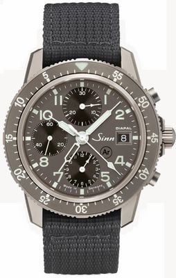 Sinn 103 Ti DIAPAL Chronograph (41mm) Anthracite Electroplated Dial / Black Canvas Strap 103.078-CANVAS