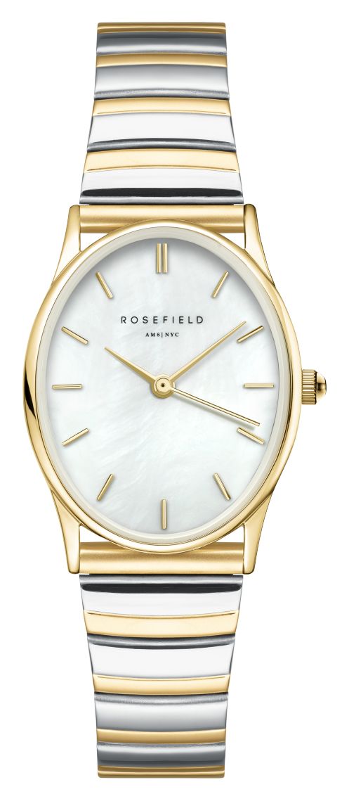 Rosefield OVWDSG-OV17 Oval (24mm) White Mother-of-Pearl Dial Watch