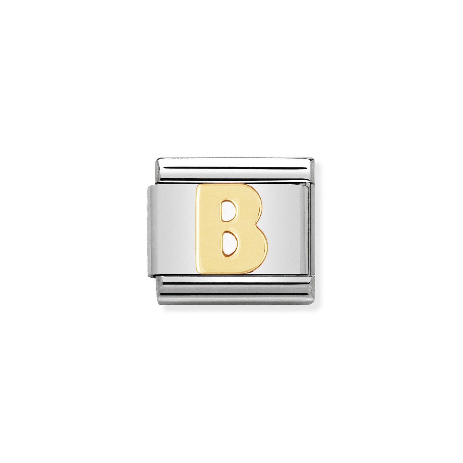 Nomination 030101/02 Classic Letter B 18ct Gold & Steel Jewellery