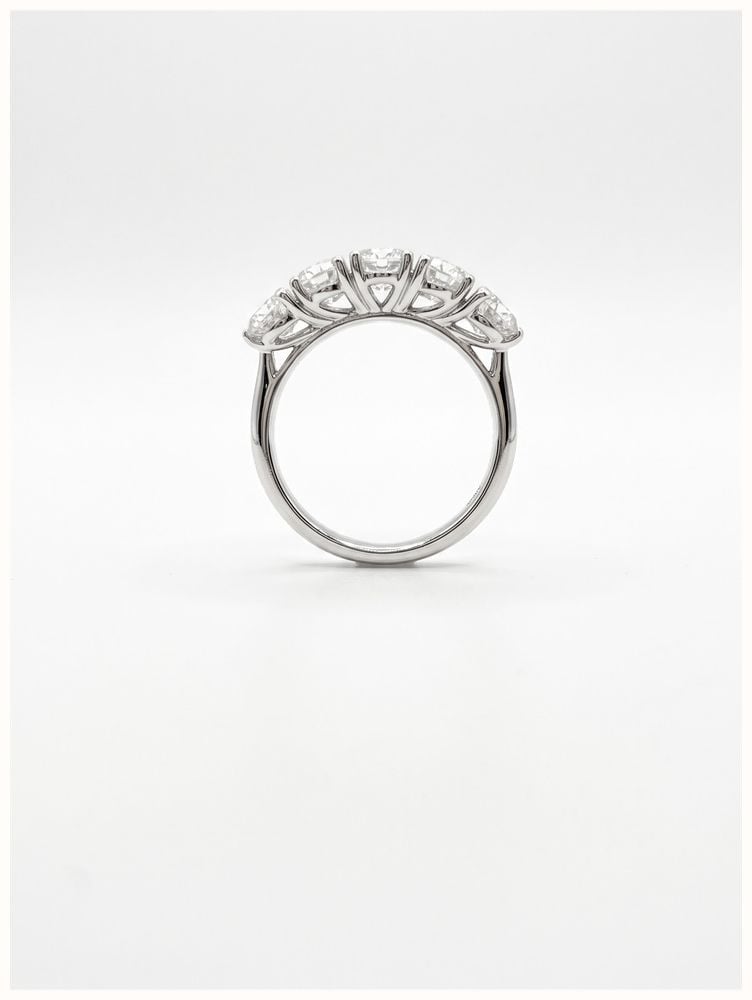 2ct Round Brilliant Natural Diamond Platinum Five Stone Ring RWP4415 - alternate view 3
