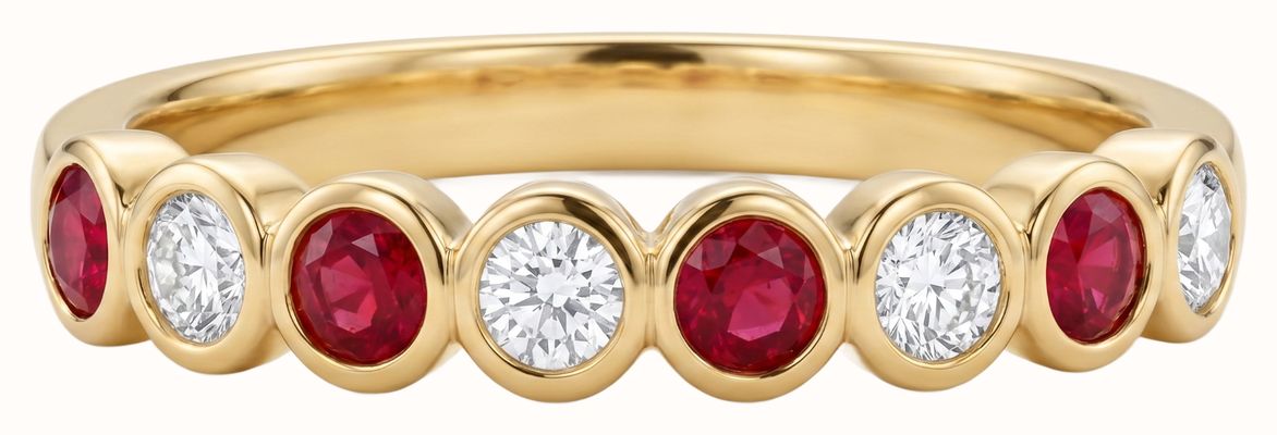 vogel 18ct Yellow Gold Diamond And Ruby Et Ring J19543