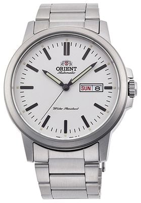 Orient Day/Date Mechanical Contemporary (41.9mm) White Dial / Stainless Steel Bracelet RA-AA0C03S39B