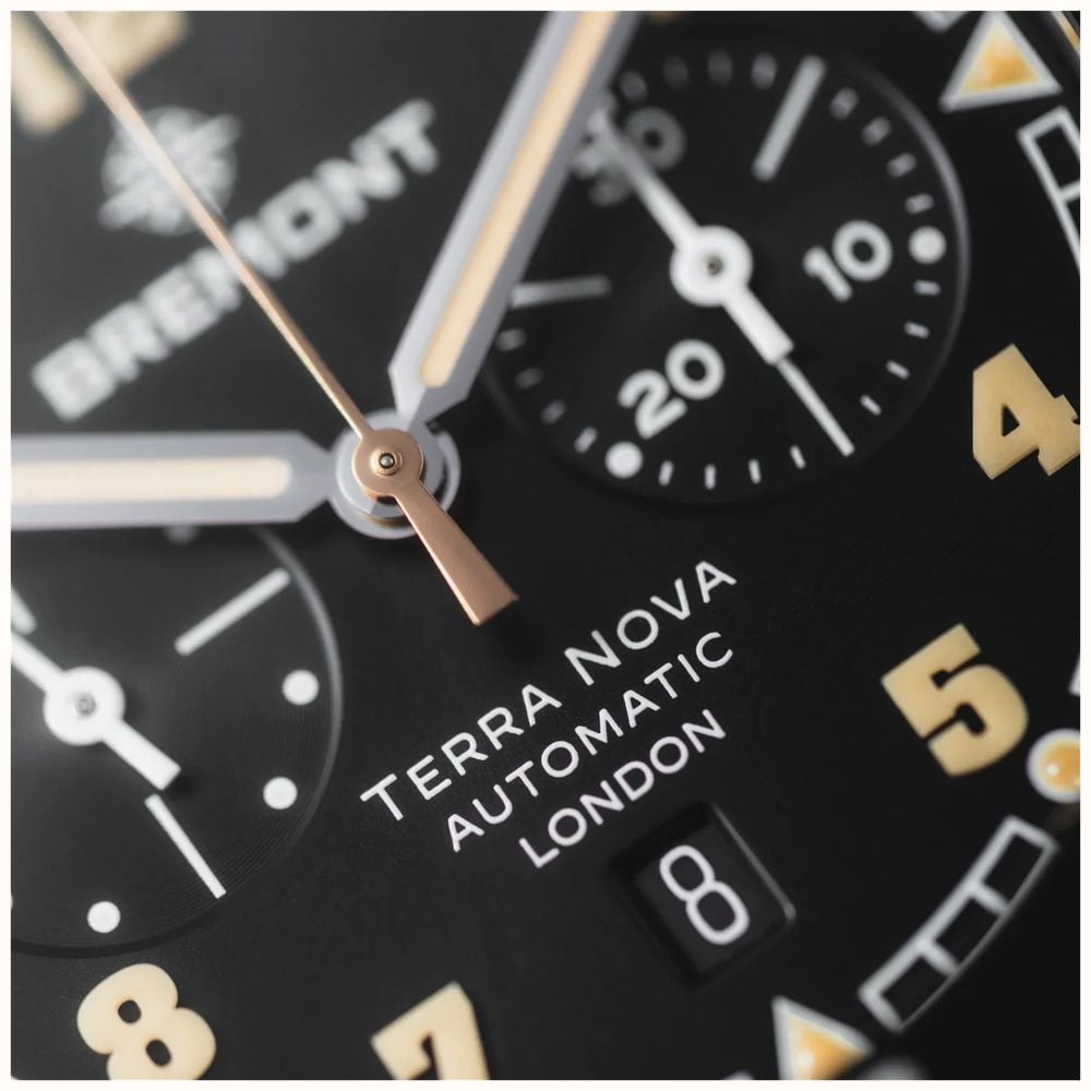 Bremont Terra Nova Chronograph Automatic (42.5mm) Black Anthracite Metal Dial / Brown Leather Strap TN42-CHR-SS-BK-L-S - alternate view 5