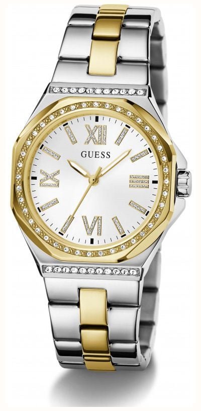Guess Watches Women's Empress White Sunray Dial Two-Tone Stainless Steel Bracelet GW1095L3 - alternate view 2
