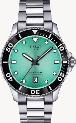 Tissot Seastar 1000 Quartz (40mm) Turquoise Dial / Stainless Steel Bracelet Watch T1204101109100