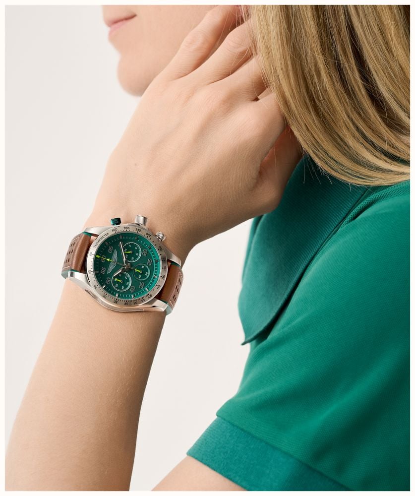 Aston Martin Thrill SGT W Quartz Chronograph (42mm) Podium Green Dial / Tan & Podium Green Silicone Strap MTRS1F501 - alternate view 5