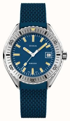 DOXA SUB 200 Caribbean (42mm) Dark Blue Iconic Dial / Dark Blue FKM Rubber Strap 796.10.201.32
