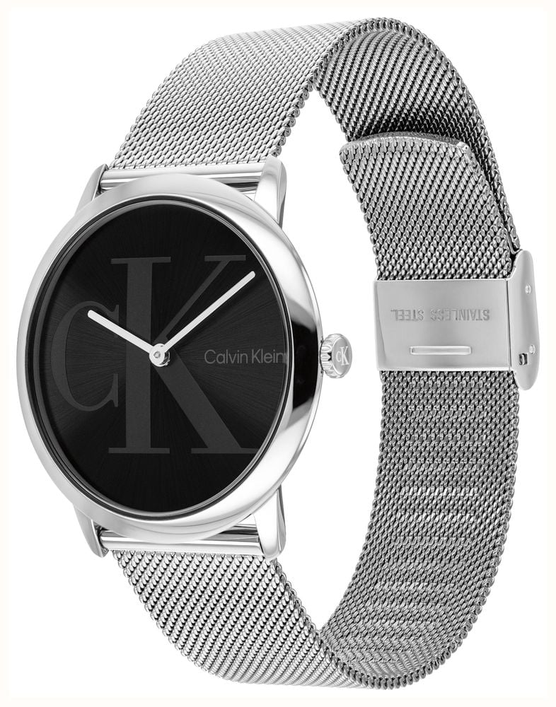 Calvin Klein Exceptional Quartz (37mm) Black CK Dial / Stainless Steel Mesh Bracelet 25200604 - alternate view 2