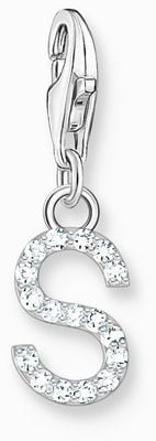 Thomas Sabo Charm Pendant Letter S With White Stones Sterling Silver 1956-051-14