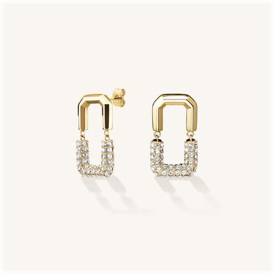 Rosefield Jewellery Half Octagon Studs White Stone Earrings JEHSG-J903