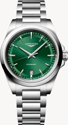 LONGINES Conquest Quartz (38mm) Sunray Green Dial / Stainless Steel Bracelet L37504096