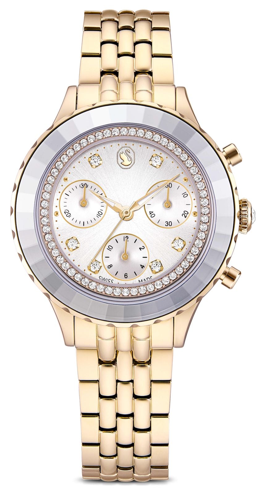Swarovski 5730194 Octea Chrono (37mm) White Sunray Dial / Watch