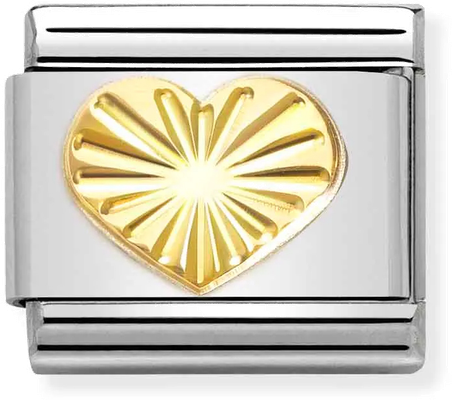 Nomination Classic Heart Steel & Gold Charm 030149/51