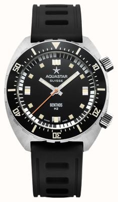 Aquastar Benthos Heritage II Limited Edition (40mm) Black Dial / Black ISOfrane Rubber Strap BENTHOS-H2-BLACK