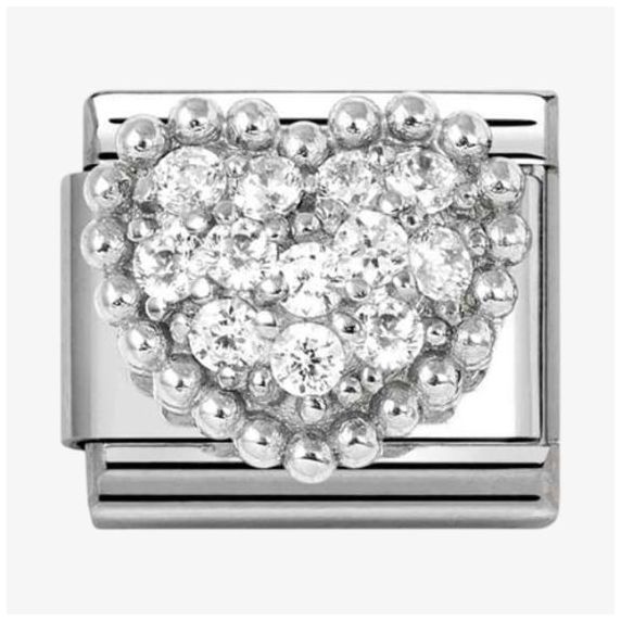 Nomination 330322/07 Classic Heart Cubic Zirconia Charm Jewellery