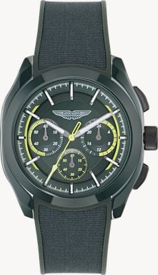 Aston Martin Thrill CRT Quartz Chronograph (42mm) Bertelli Green Dial / Bertelli Green Flex Strap MTRC2F602