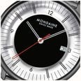 Mondaine Doppio Mirror Limited Edition (41mm) Mirror & Black Dial / Black Stainless Steel Mesh Bracelet Watch MLE.41280.SM - alternate view 6
