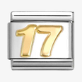 Nomination Classic Number 17 18ct Gold Charm 030109/45