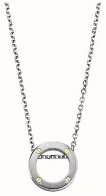 Herbelin Newport Duo Necklace - Brushed And Polished Stainless Steel With 9k YG Screws - 7mm (One Size) CND20ABG2N
