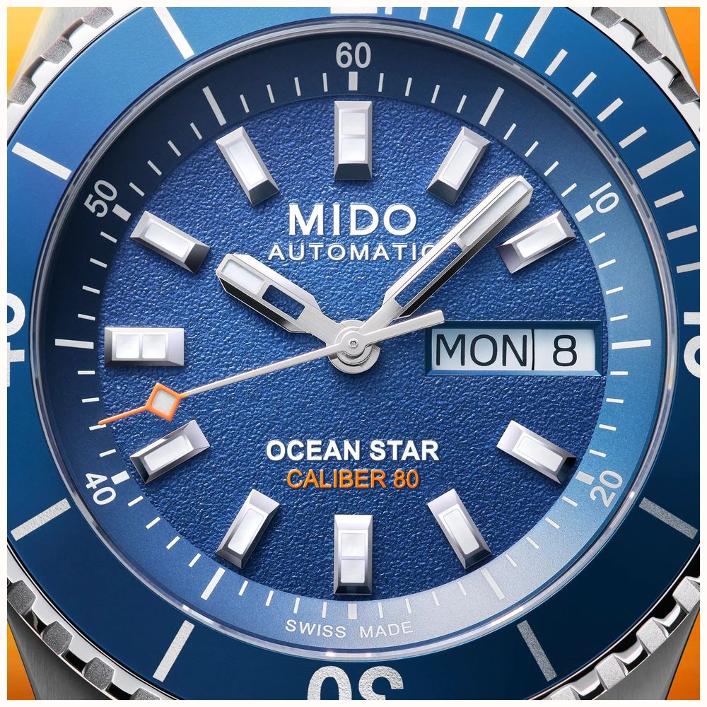 MIDO Ocean Star 200 Automatic (41mm) Textured Blue Dial / Stainless Steel Bracelet M0269301104100 - alternate view 4