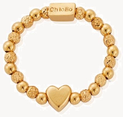 ChloBo Inset Heart Gold-Plated Ring - Medium GR2HEART