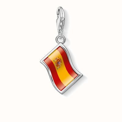 Thomas Sabo Flag Charm Yellow 925 Sterling Silver/ Cold Enamel Transparent/ Inlay 1211-603-4