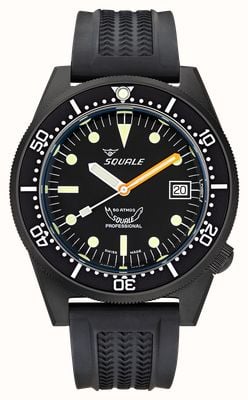 Squale 1521 Automatic DLC (42mm) Black Dial / Black Rubber Strap 1521DLCBK.VO