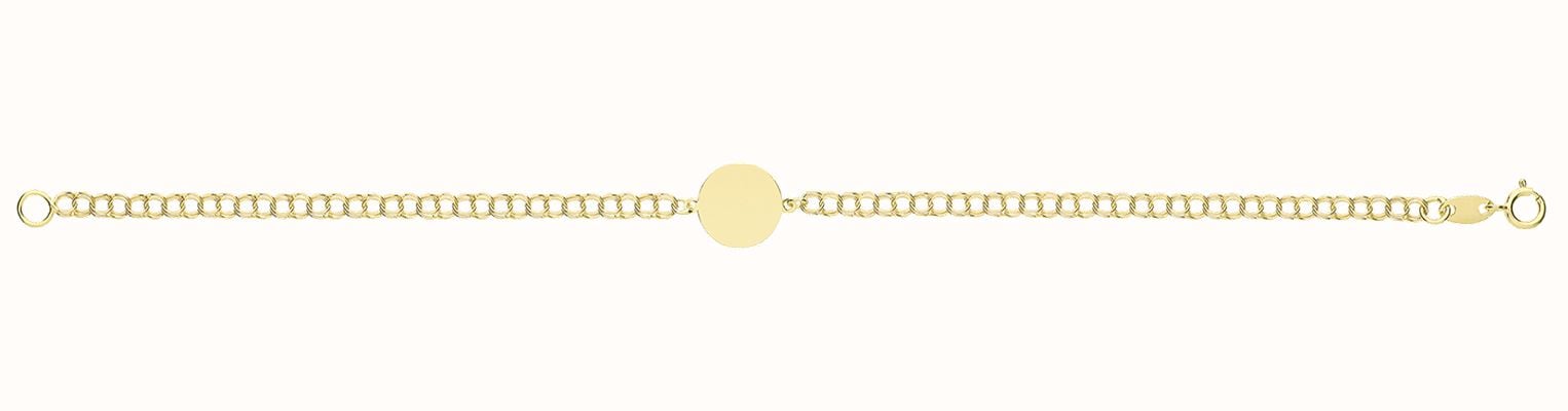 James Moore TH Ladies 9ct Yellow Gold Round ID Bracelet BR671