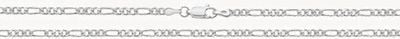 Treasure House Silver Light Figaro Chain 22" G1143/22