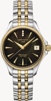 Certina DS Action Lady Diamond Quartz (33.8mm) Dark Mother of Pearl Dial / Two-Tone Stainless Steel Bracelet C0320512212601
