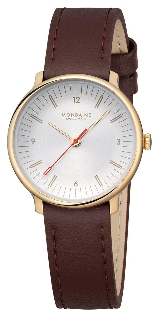 Mondaine MLE.33110.LGV Doppio (33mm) Off-White Dial / Brown Watch