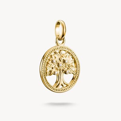 Thomas Sabo Charm pendant Tree of Love with stones Connect gold-plated CC1262-414-14