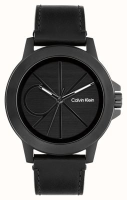 Calvin Klein CK Reset (42mm) Black Dial / Black Leather Strap 25200525