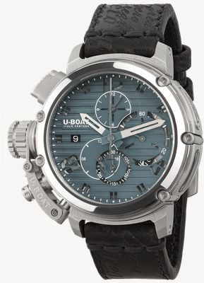 U-Boat Chimera Chronograph SS Blu Limited Edition (46mm) Blue Dial / Aged Black Leather Strap 9589