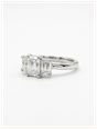 1.03ct Emerald Natural Diamond Platinum Trilogy Ring J7378 - alternate view 2