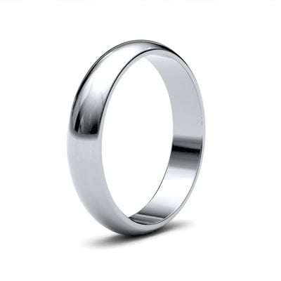 James Moore Wedding Rings | 9ct White Gold | 4mm | Light | D-Shape | AG_4LLD-9W