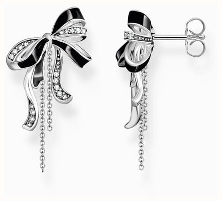 Thomas Sabo Lovely Romance Bow Earrings Crystal-Set Sterling Silver H2310-691-11