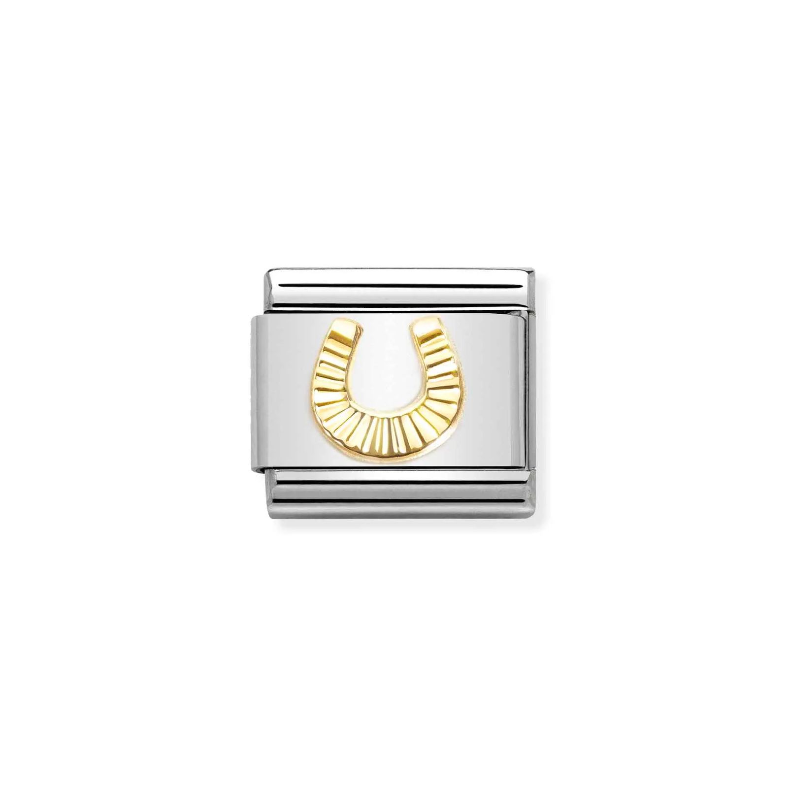 Nomination 030149/53 Classic Horseshoe Steel & Gold Charm Jewellery