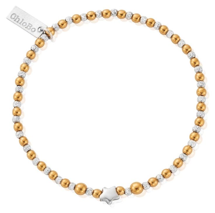 ChloBo GMBSTAR Gold And Silver Inset Star Bracelet Jewellery