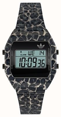 Adidas DIGITAL TWO (36mm) Digital Display / Leopard Print Stainless Steel Bracelet AOST26032
