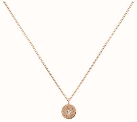 Radley Jewellery Disc Pendant Necklace | Rose Gold-Plated | Crystal Set RYJ2384